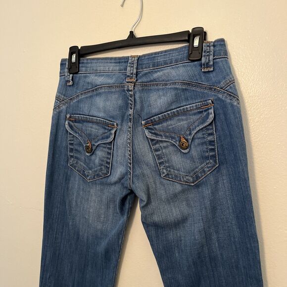 BIG STAR JEANS Vintage Y2K Ultra Low Rise Bootcut Jeans, Medium Wash- 28” - Picture 4 of 8